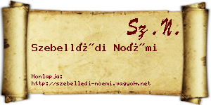 Szebellédi Noémi névjegykártya